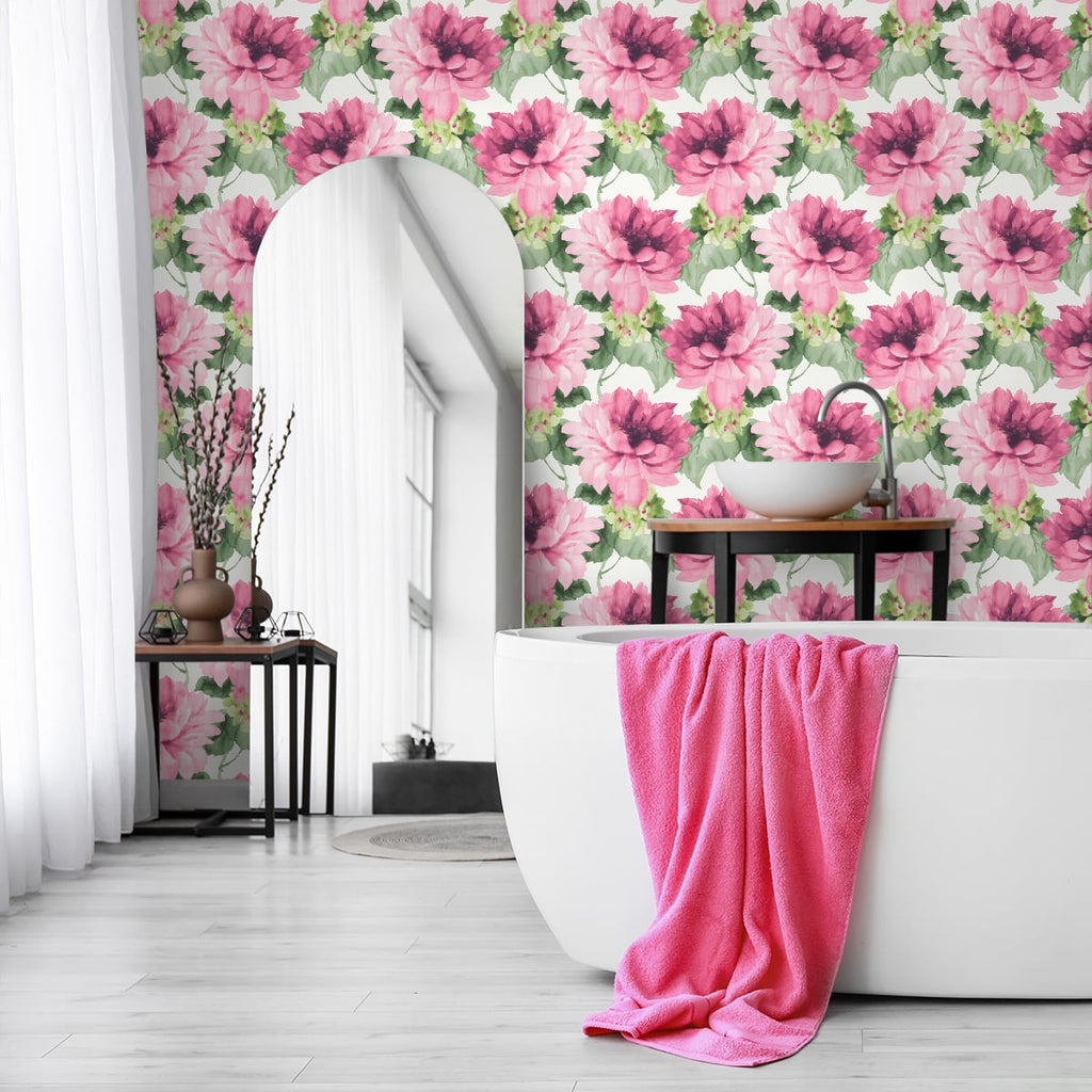 Watercolor Floral Peel and Stick Removable Wallpaper – Say Decor
