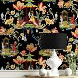 150101WR Chinoiserie peel and stick wallpaper decor from Harrison Howard