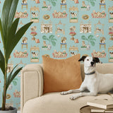 160372WR dog peel and stick wallpaper living room from Surface Style