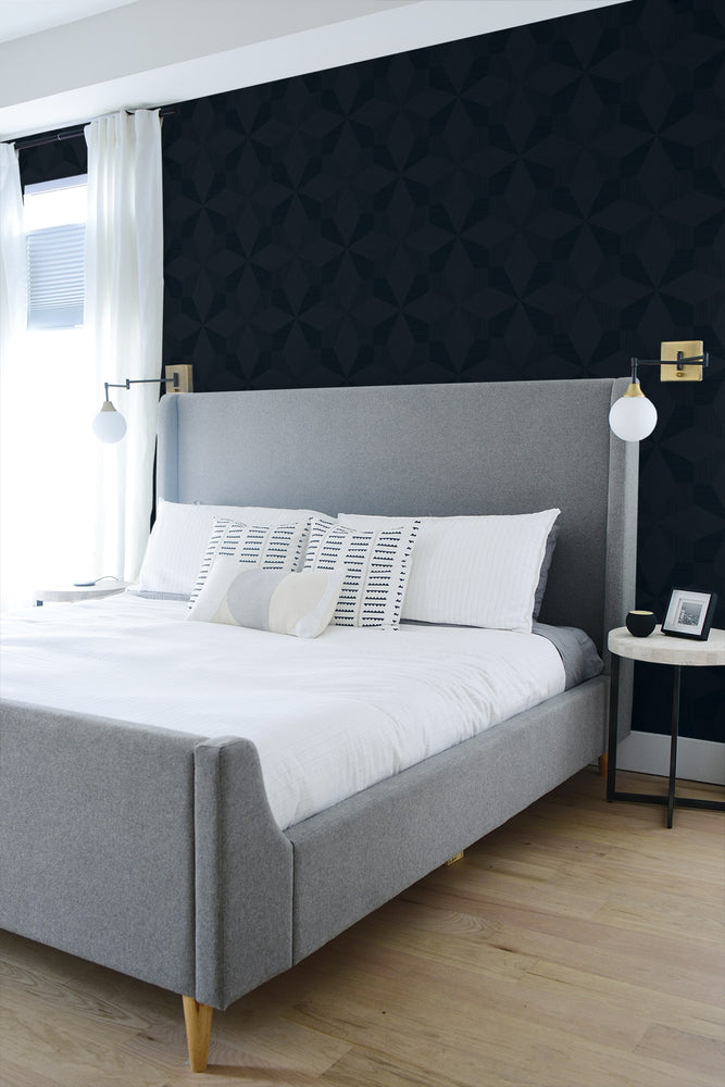 CP90502 geometric textured vinyl wallpaper bedroom from Seabrook Designs