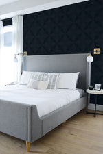 CP90502 geometric textured vinyl wallpaper bedroom from Seabrook Designs