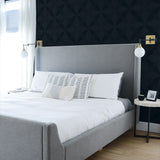 CP90502 geometric textured vinyl wallpaper bedroom from Seabrook Designs