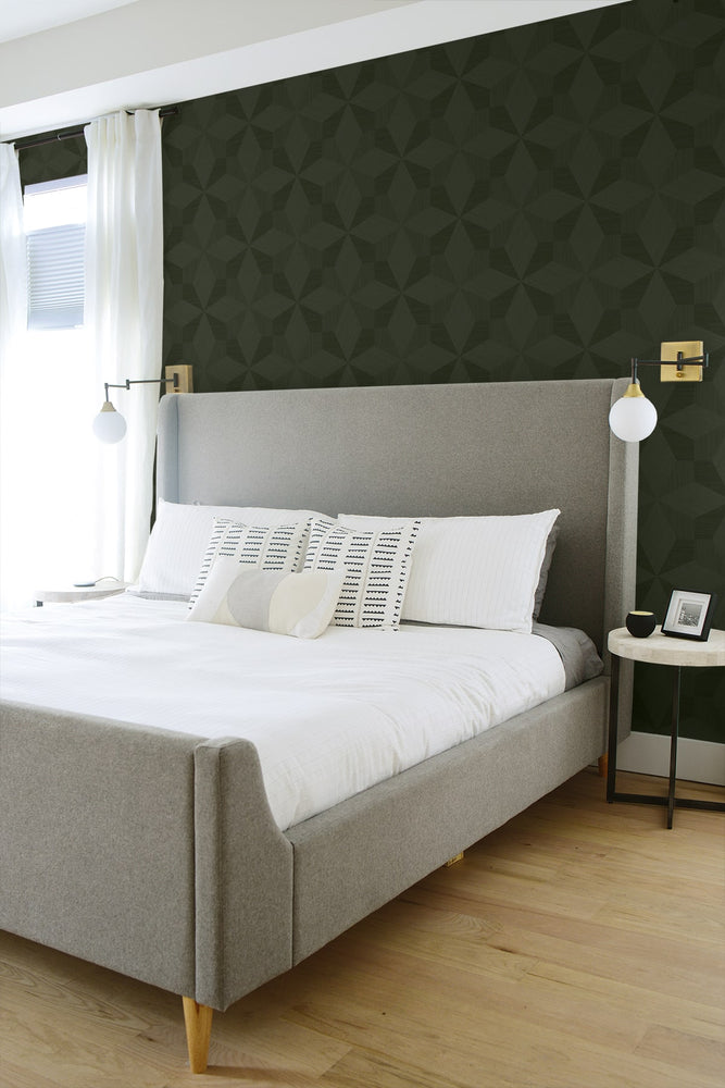 CP90504 geometric textured vinyl wallpaper bedroom from Seabrook Designs