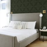 CP90504 geometric textured vinyl wallpaper bedroom from Seabrook Designs