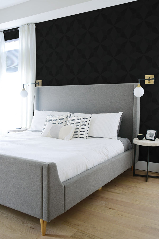 CP90510 geometric textured vinyl wallpaper bedroom from Seabrook Designs