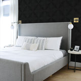 CP90510 geometric textured vinyl wallpaper bedroom from Seabrook Designs