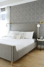 CP90518 geometric textured vinyl wallpaper bedroom from Seabrook Designs