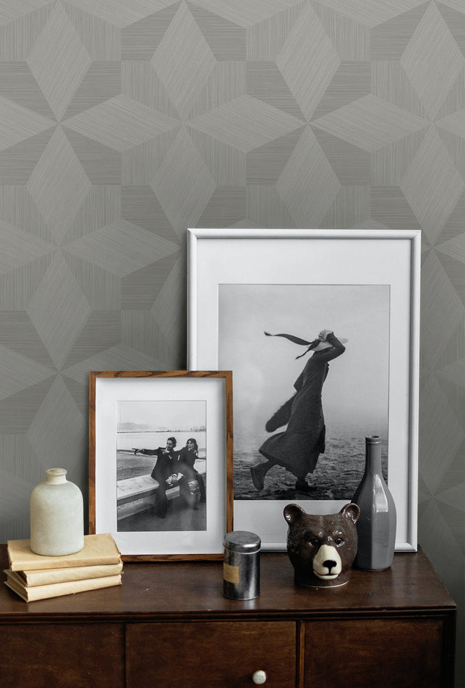 CP90518 geometric textured vinyl wallpaper decor from Seabrook Designs