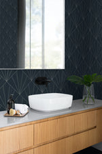 CP91302 geometric textured vinyl wallpaper bathroom from the A Lot More Textures collection by Seabrook Designs