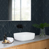 CP91302 geometric textured vinyl wallpaper bathroom from the A Lot More Textures collection by Seabrook Designs