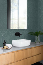 CP91304 geometric textured vinyl wallpaper bathroom from the A Lot More Textures collection by Seabrook Designs