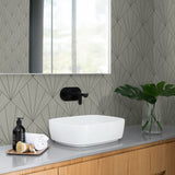 CP91308 geometric textured vinyl wallpaper bathroom from the A Lot More Textures collection by Seabrook Designs