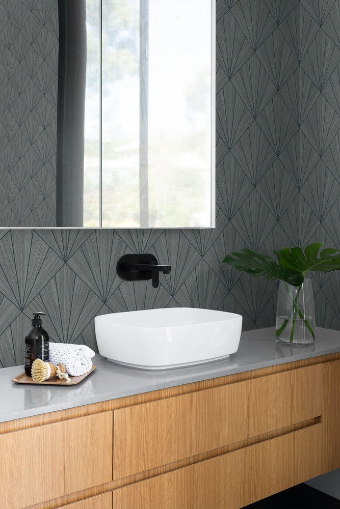 A Lot More Textures Mikkeli Geometric Embossed Vinyl Unpasted Wallpaper