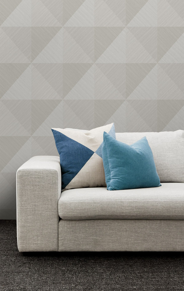 CP91610 geometric textured vinyl wallpaper living room from the A Lot More Textures collection by Seabrook Designs