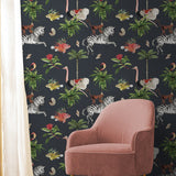 DBW2000 Merry Go Round animal unpasted wallpaper living room from the West Boulevard collection by Daisy Bennett Designs