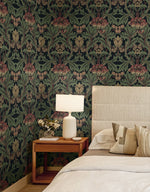 EP10201 vintage floral prepasted wallpaper bedroom from Seabrook Designs