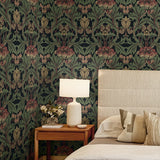 EP10201 vintage floral prepasted wallpaper bedroom from Seabrook Designs