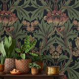 EP10201 vintage floral prepasted wallpaper decor from Seabrook Designs