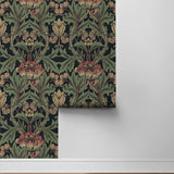 EP10201 vintage floral prepasted wallpaper roll from Seabrook Designs