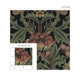 EP10201 vintage floral prepasted wallpaper scale from Seabrook Designs