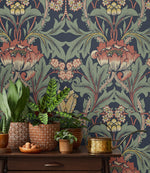 EP10202 vintage floral prepasted wallpaper decor from Seabrook Designs