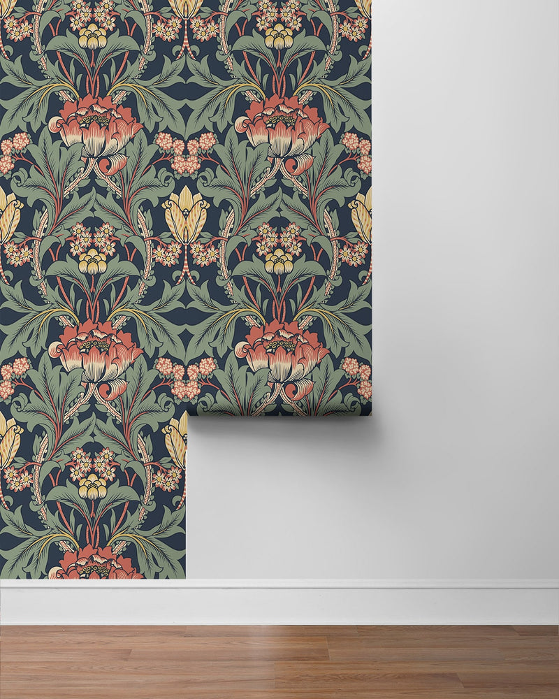 EP10202 vintage floral prepasted wallpaper roll from Seabrook Designs