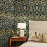 EP10204 vintage floral prepasted wallpaper bedroom from Seabrook Designs