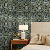 EP10212 vintage floral prepasted wallpaper bedroom from Seabrook Designs