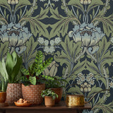 EP10212 vintage floral prepasted wallpaper decor from Seabrook Designs