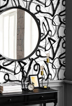 HG12700 abstract peel and stick wallpaper entryway from Harry & Grace