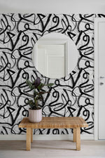 HG12700 abstract peel and stick wallpaper entryway from Harry & Grace