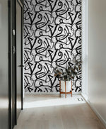 HG12700 abstract peel and stick wallpaper hallway from Harry & Grace