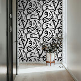 HG12700 abstract peel and stick wallpaper hallway from Harry & Grace