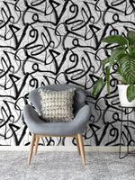 HG12700 abstract peel and stick wallpaper living room from Harry & Grace