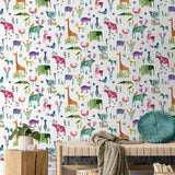 HG12800 animal peel and stick wallpaper living room from Harry & Grace