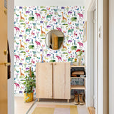 HG12800 animal peel and stick wallpaper entryway from Harry & Grace