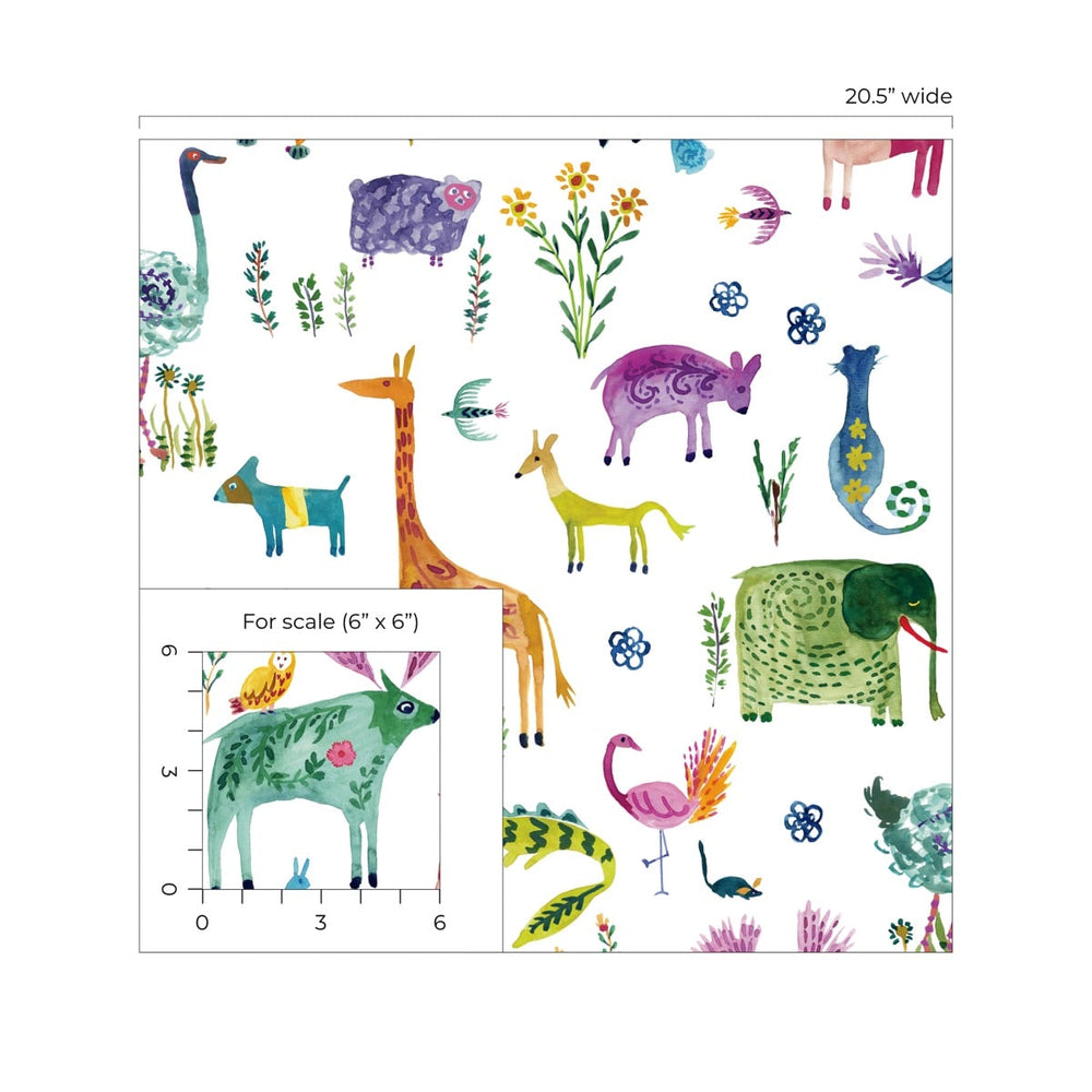 HG12800 animal peel and stick wallpaper scale from Harry & Grace