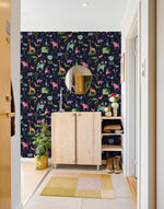 HG12802 animal peel and stick wallpaper entryway from Harry & Grace