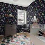 HG12802 animal peel and stick wallpaper bedroom from Harry & Grace