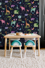 HG12802 animal peel and stick wallpaper nursery from Harry & Grace