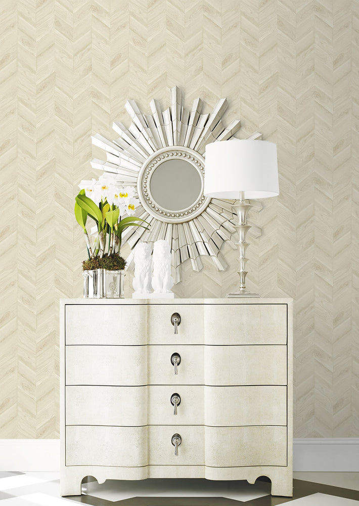 LN40803 faux chevron vinyl wallpaper living room from the Coastal Haven collection by Lillian August