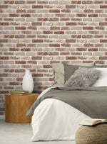 NW30501 peel and stick faux brick removable industrial wallpaper decor by NextWall