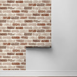 NW30501 peel and stick faux brick removable industrial wallpaper roll by NextWall