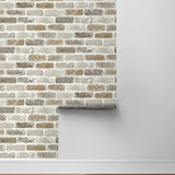 NW30506 peel and stick faux brick removable industrial wallpaper roll by NextWall