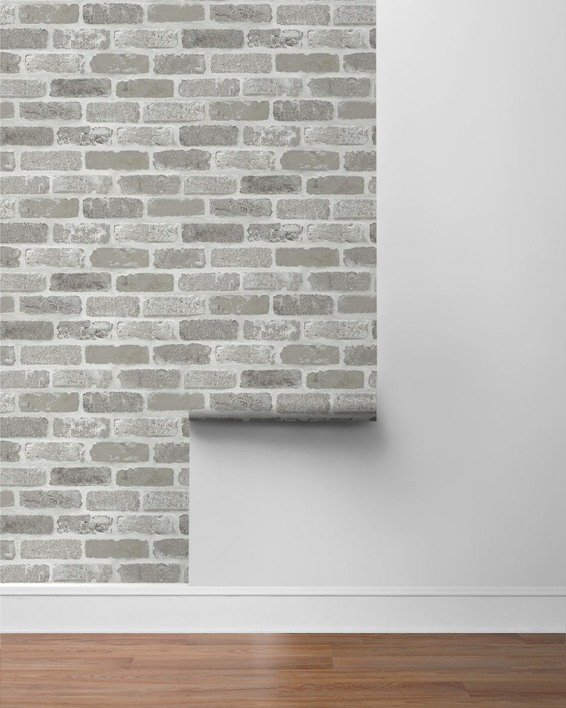 NW30508 peel and stick faux brick removable industrial wallpaper roll by NextWall