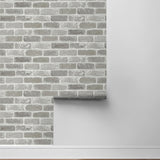 NW30508 peel and stick faux brick removable industrial wallpaper roll by NextWall