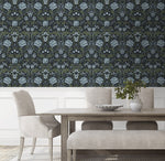 NW44602 vintage floral peel and stick wallpaper dining room from NextWall