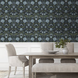 NW44602 vintage floral peel and stick wallpaper dining room from NextWall