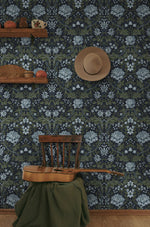 NW44602 vintage floral peel and stick wallpaper entryway from NextWall