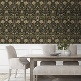 NW44606 vintage floral peel and stick wallpaper dining room from NextWall